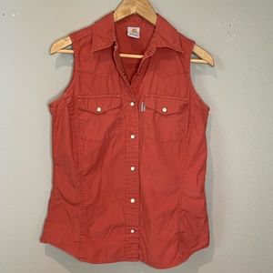 Women’s Carhartt Sleeveless Button Up w/ Pearl Snaps - Casual Shirt Vest